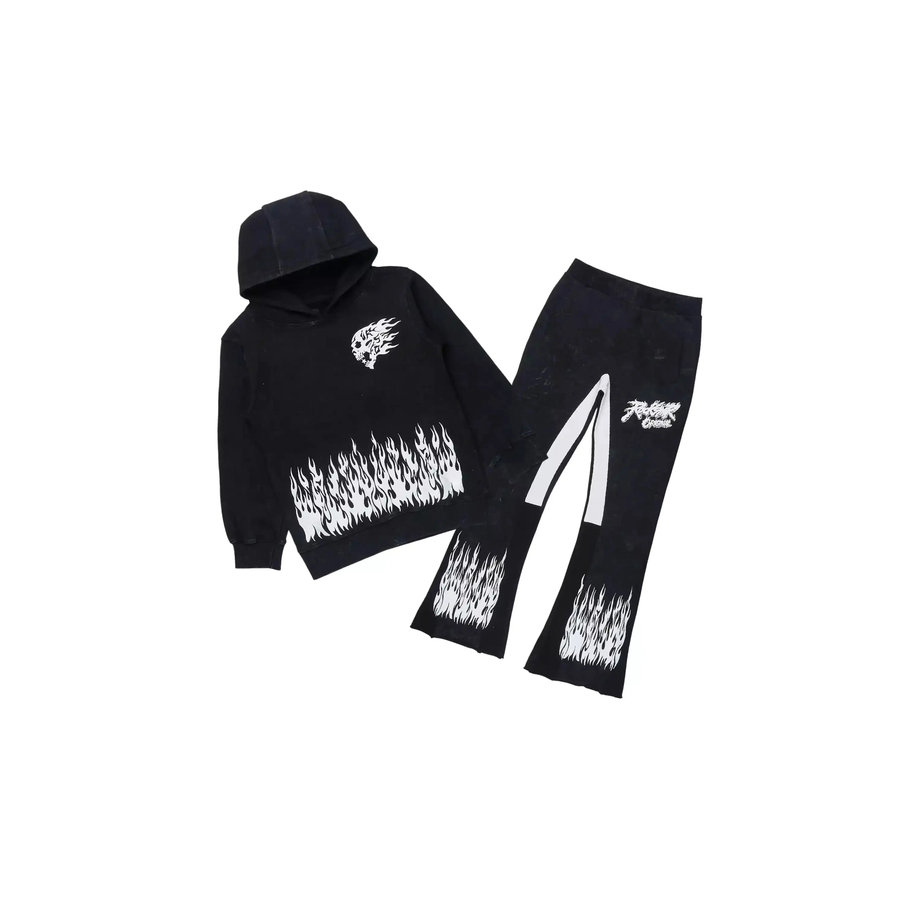 Boys Bubble Vintage Black/White Stacked Flare Track Set
