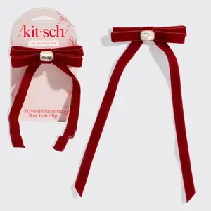 Velvet & Gemstone Bow Hair Clip Velvet & Gemstone Bow Hair Clip