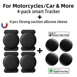 GPS Smart Tracker for Apple Find My - Anti-Theft Hidden Tag with Strong Magnetic Case - Waterproof Silicone Shell for Motorcycles, Cars & Bikes - 1/4 Pack Bundle