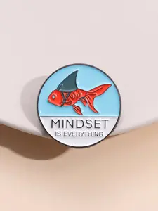 Mindset Is Everything Brooch, Alloy Brooch Pin, Fun Metaphorical Design, Inspirational Jewelry Accessory, Positive Motivational Theme, Unique Fashion Statement