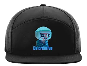 Be creative Hat edition custom made - Unique design logo is a Digital Ai character named: Mr.ZZ inspiring the creativity of human beings