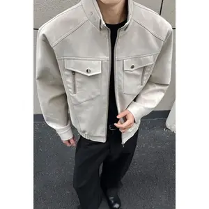 Kyn Apparel Men Coat Jackets For Man Spring New Arrival Big Size High Street Stylish Leather Outerwear Lightweigh