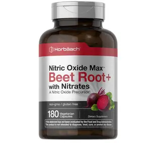 Horbäach Nitric Oxide Beet Root Capsules | 180 Count | with Nitrates and Precursor | for Men and Women | Vegetarian, Non-GMO, Gluten Free Supplement