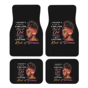 African Woman Pattern Car Floor Mat, Car Rug Floor Mats, 4 Counts/set Non-slip Car Floor Mat, Easy To Clean Car Interior Accessories for Most Cars, Sedans, SUVs and Trucks, Girly Car Accessories, Car Accessories