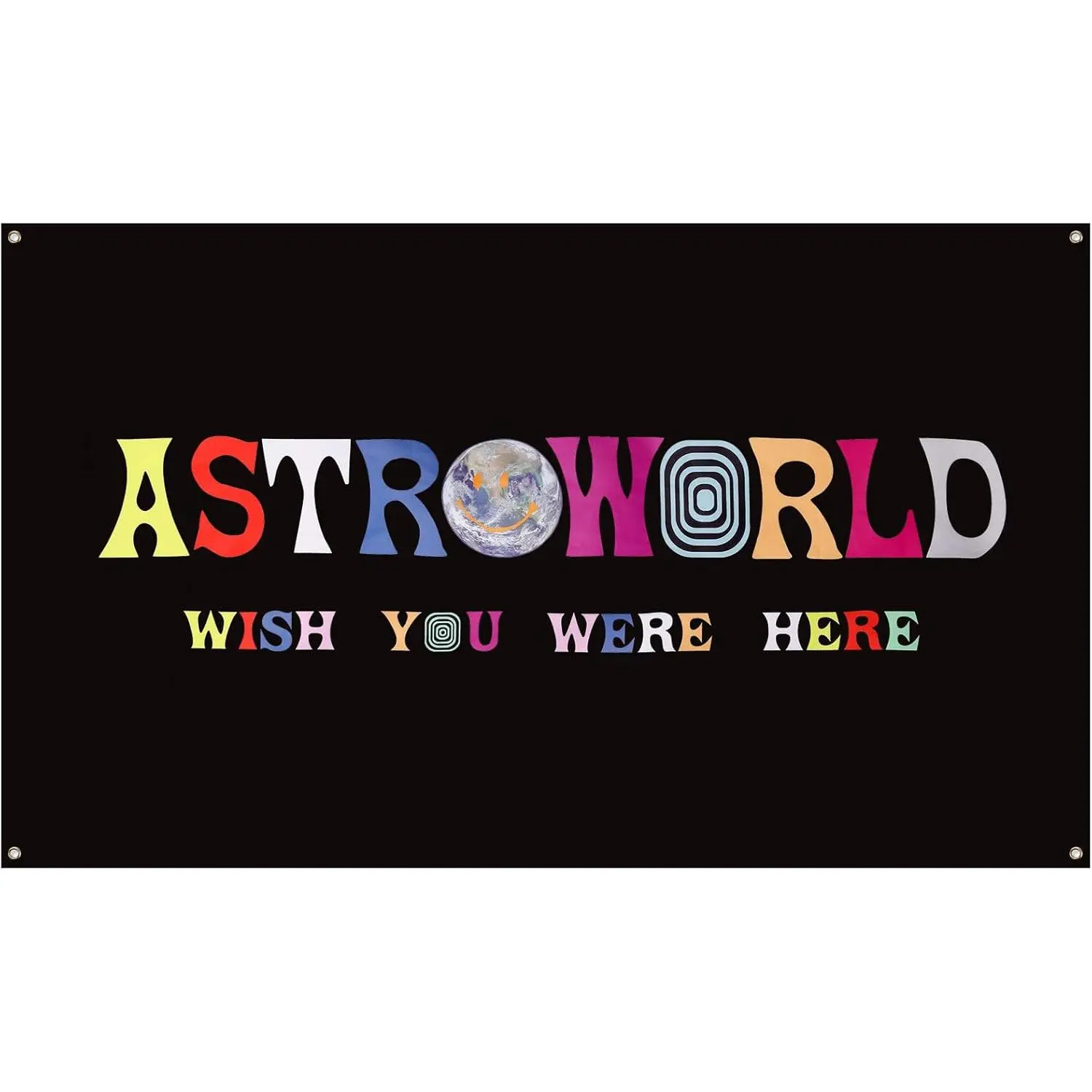 Astroworld Flag Black,3x5 Feet Flag Banner, Man Cave Wall Flag for College Dorm Room Decor, Tailgates, Parties, Gift, Please identify the store name "SSandy" for purchase