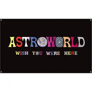Astroworld Flag Black,3x5 Feet Flag Banner, Man Cave Wall Flag for College Dorm Room Decor, Tailgates, Parties, Gift, Please identify the store name "SSandy" for purchase