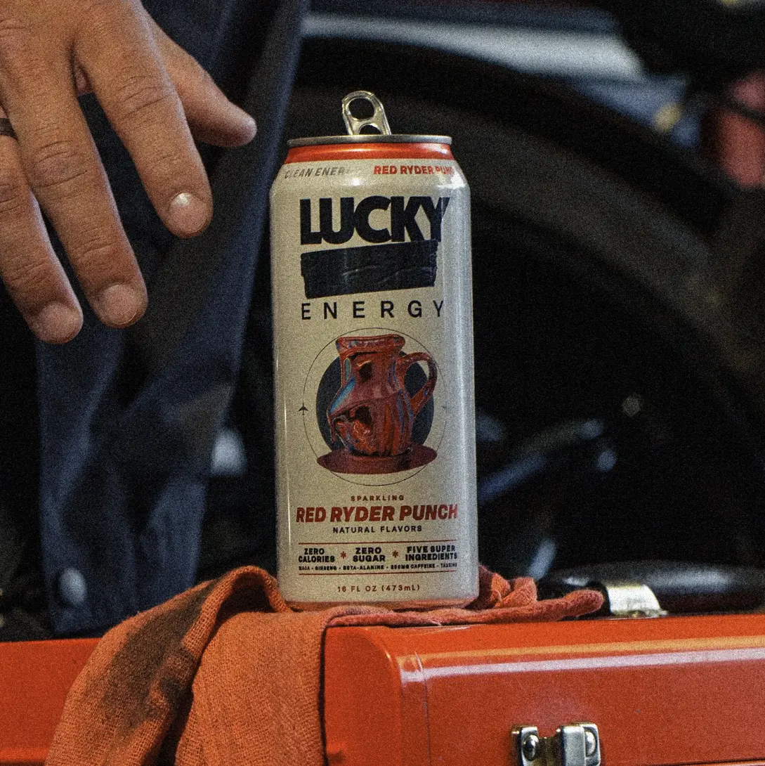 Lucky Energy - Red Ryder Punch - Sugar Free Energy Drink Beverage - 12-Pack Fruit Flavor