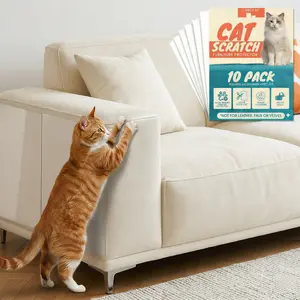 Larleaf Anti Cat Scratching Furniture Protector, Extra Large Heavy Duty Cat Deterrent Couch Guards from Cat Claws Easy-to-Apply Furniture Shield for Sofa, Walls, Doors- with 50 Twist Pins, Door Scratch Protector