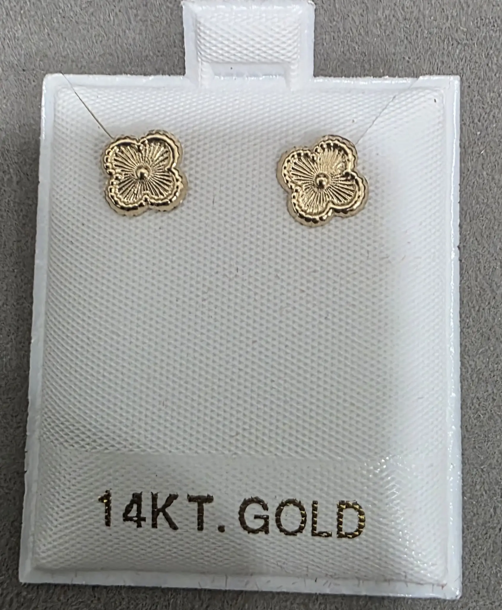 14k Gold clover earrings