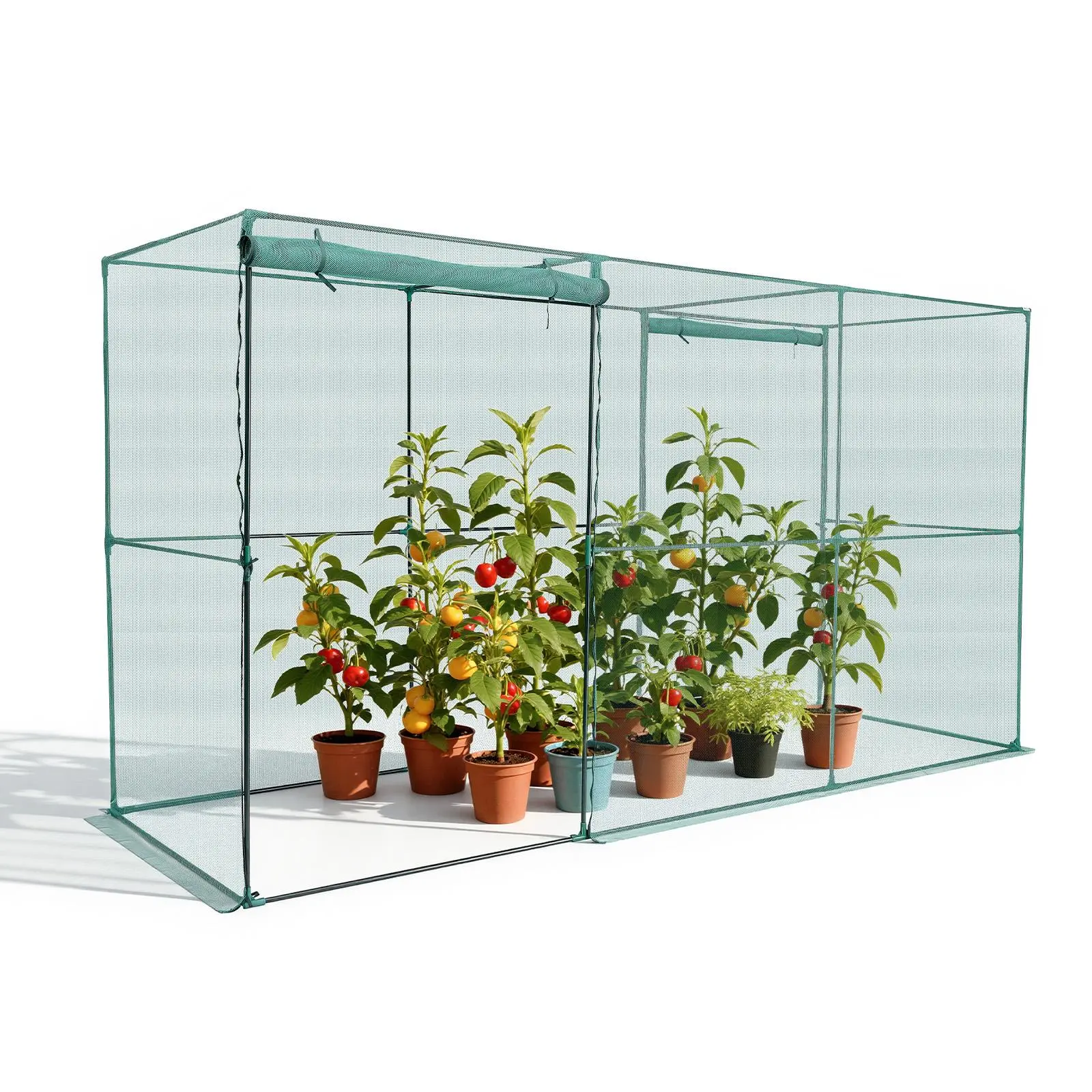 【SummerFinds】VEVOR Crop Cage, 11.6 x 3.9 x 6.3 ft Plant Protection Tent with Zippered Door, Wind-Resistant Tall Crop Cage, Easy to Install, Outdoor Raised Bed Cover, Tomato Plant Netting for Garden Patio Lawn