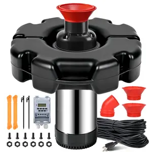 1HP 750W 110V 15000 GPH Pond Fountain Aerator, Stainless Steel Floating Pump with 100FT Power Cord, 2PCS 100FT Rope & Timer for Large Small Ponds Lakes