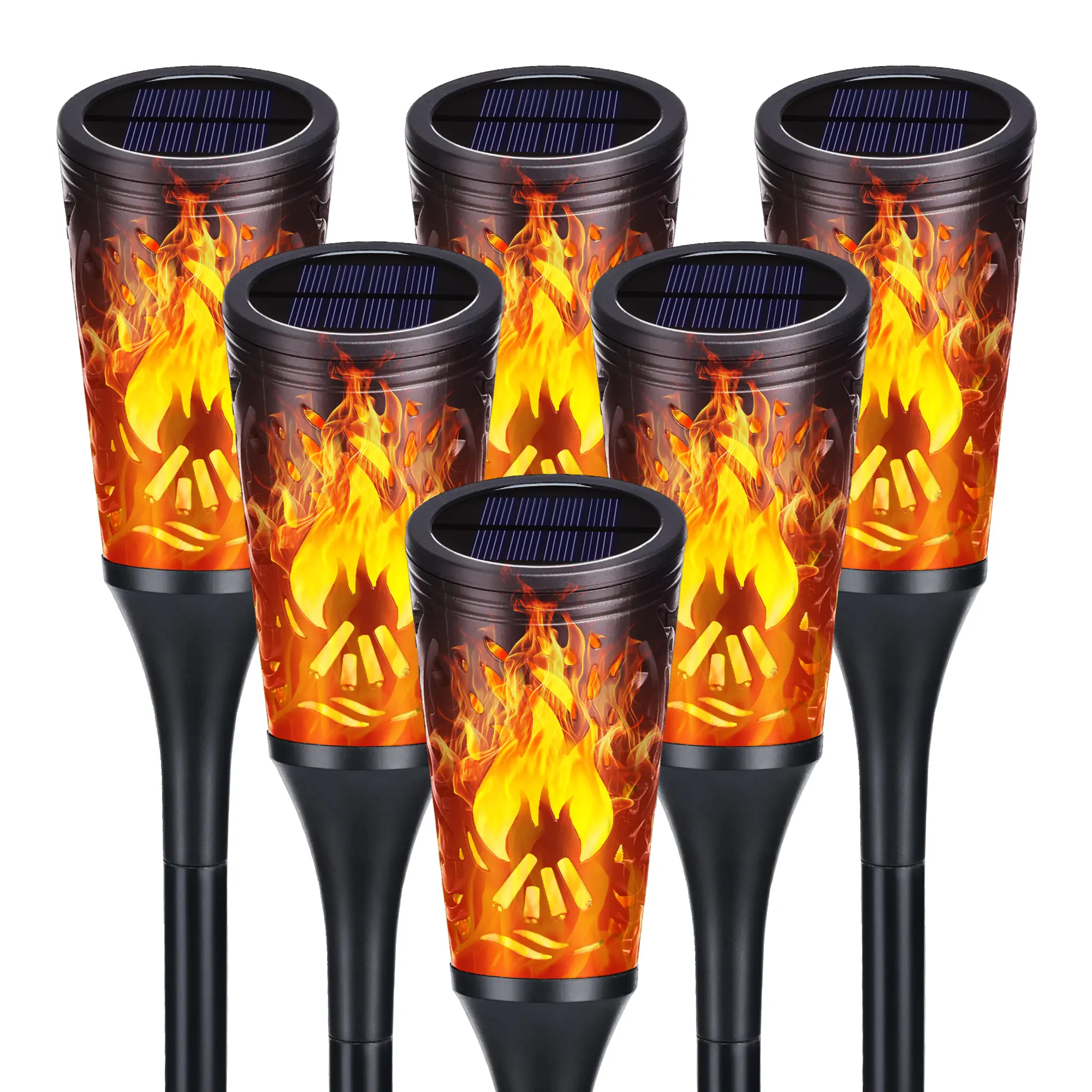 Outdoor solar lights, solar lights with flashing flames, IP65 waterproof garden lights, landscape decorative lighting, suitable for outdoor gardens, paths, lawns, and patio decoration