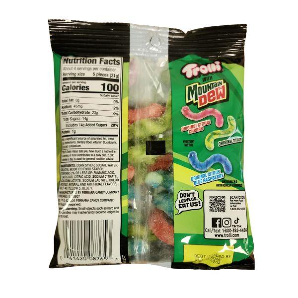 Trolli Mountain Dew Sour Brite Crawlers - 4.25oz - Limited Edition Spooky Halloween Treats - Epic Flavor Fusion - Sour & Citrus Gummy Candy