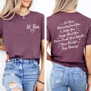 Let Them Shirt, Let Them Front And Back Printed Shirt, Positive Saying Shirt, Mental Health Shirt, Self Worth Tee Men Women Unisex