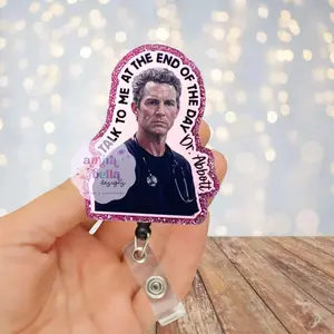 Dr. Abbott Badge Reel – The Pitt TV Series Inspired ID Holder – Cute Nurse Badge Reel – Healthcare Worker Gift – Retractable Badge Clip