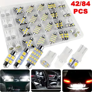 42/84 Pcs Led Car Interior Bulb Lights Set, for Car Interior/Indoor Map Dome/ Trunk / License Lights (White)