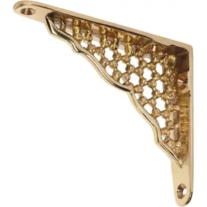 Honeycomb Shelf Bracket - Unlacquered Brass Polished