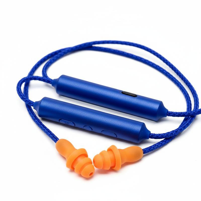 Ear Plugs Bluetooth Earphone for Work, Noise Suppression, Hearing Protection,Construction Sites, Noisy Places Blue