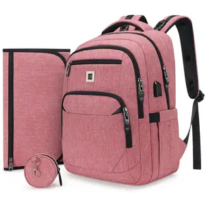 Bruno Cavalli Backpack, Diaper Bag #17131, Multi-Function Waterproof Bag with Changing Pad, USB Port & Pacifier Holder, Large Capacity Travel Nappy Bag,  Gift for New Parents, Gift for Valentine's Day