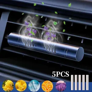 Car Air Freshener Clip with Replacement Stick, Car Air Outlet Aromatherapy Diffuser, Long-lasting Car Fragrance, Car Interior Accessories, Car Interior Diffusers