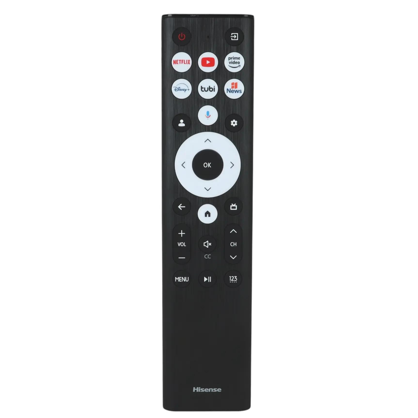 Hisense ERF6B80HL Google Voice TV Remote Control | RF585A-T1-03 | A7 Series | U8 Series - ERF6B80HL