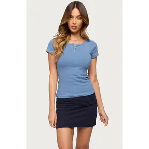 Edikted Women's Panyah Striped Henley T-Shirt