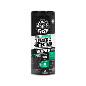 CHEMICAL GUYS Total Interior Cleaner & Protectant Wipes – All-in-One Car Detailing Wipes for Dashboard, Leather, Vinyl, Plastic, Rubber & More – Interior Car Wipes for Cleaning & UV Protection