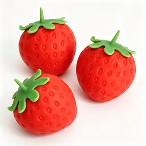 Squeeze Strawberry Squishy Stress Ball for Adults & Kids 3+ - Fruity Fidget Toy for Stress Relief & Sensory Play - Safe & Durable Non-Toxic Material