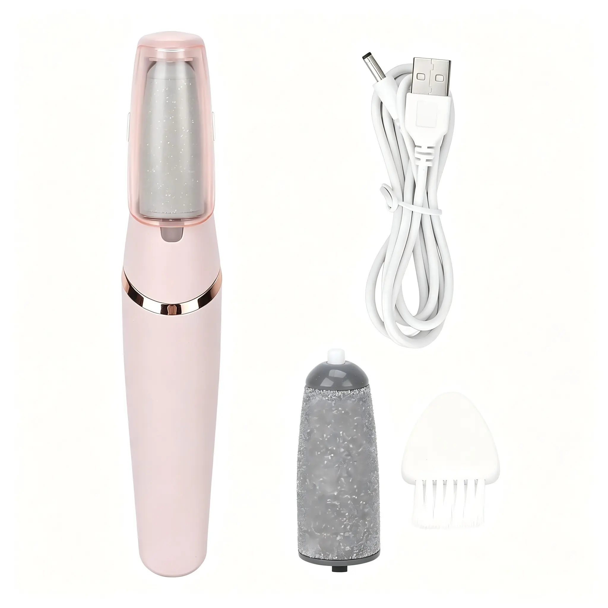 Electric Foot File,Rechargeable Callus Removers for Feet,1 Grinding Heads,Removes Dry Skin for Smoother Feet, Foot Care for Dead Skin Ideal Gift (Pink)
