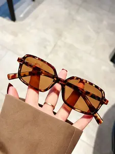 Tortoiseshell Leopard Print Sunglasses for Women, Trendy and Stylish High-End Small Face Round Face Sun Glasses