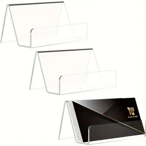 Acrylic Business Card Display Rack, Business Card Holder: Large Capacity for Up To 50 Cards (Depending on Card Thickness)