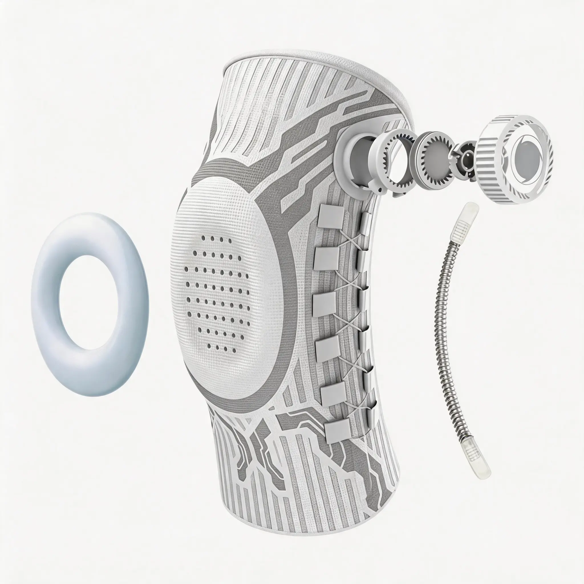 Adjustable Compression Knee Brace with Dial, Breathable Knee Support Sleeve for Sports, Running & Daily Activities