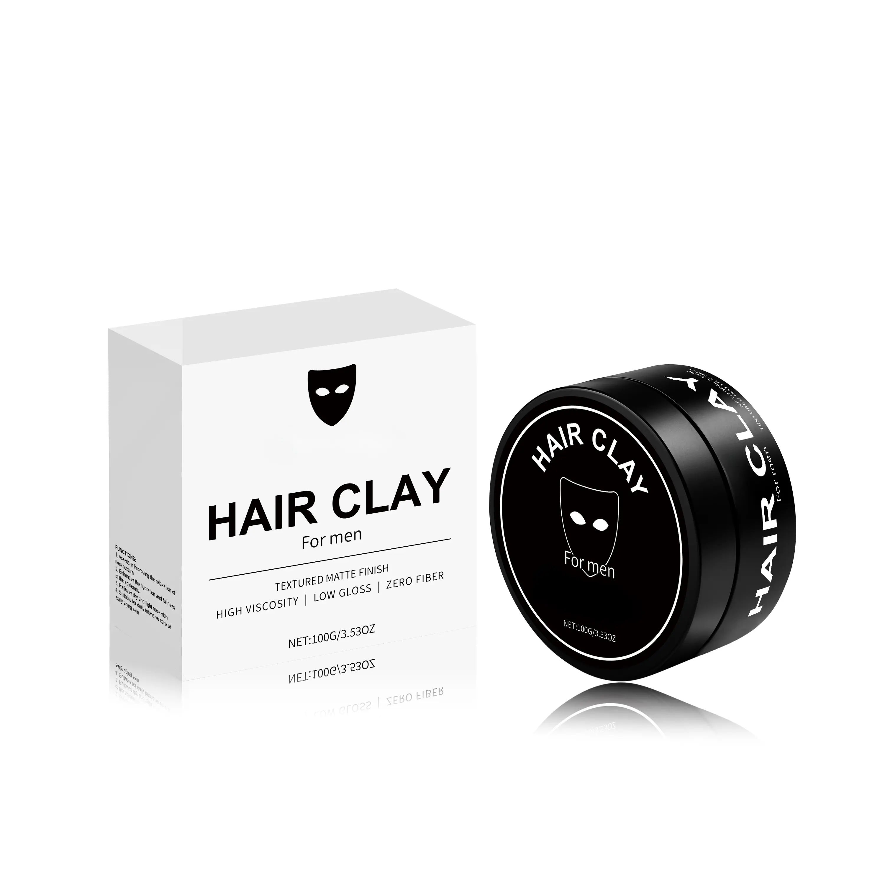 Men's Hair Styling Clay, Natural Volume & Smooth Finish, Long-Lasting Strong Hold Matte Hair Clay for Textured Hairstyles