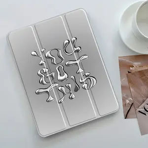 YOU GET THIS Abstract Design Three-tiered stand iPad case，Transparent Acrylic Hard Back Panel With Pencil Slot，Suitable for All models of ipad. Scratch-resistant Ultra-thin Protective Case, Shock-resistant Full Cover Suitable for Offices Schools and Homes