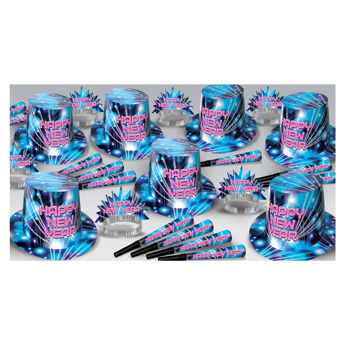 Beistle Colorful 50 Years Rave Party Hat Set - 50 Pack Assorted Plastic Hats, Festive & Party Supplies Accessory