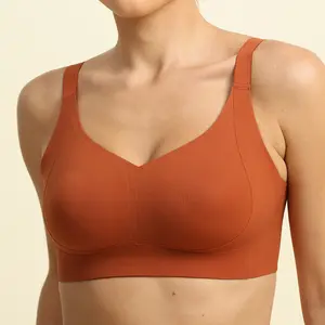 COMFELIE Wireless Unlined Bare Minimizer Bra, Visibly Slimming Ultra-Thin Seamless Lingerie UB008