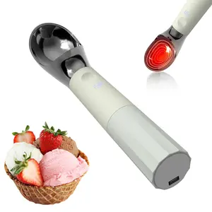 Electric Ice Cream Scoop with LED Display, Rechargeable Fast Heating Scoop, Up to 158f for Hard Ice Cream, Professional Ice Cream Scooper