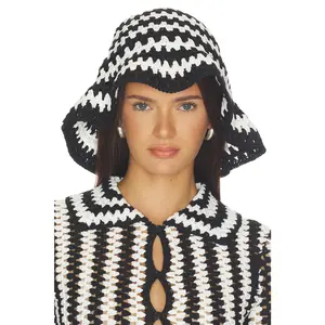 L'Academie Arriel Crochet Hat in Black Multi