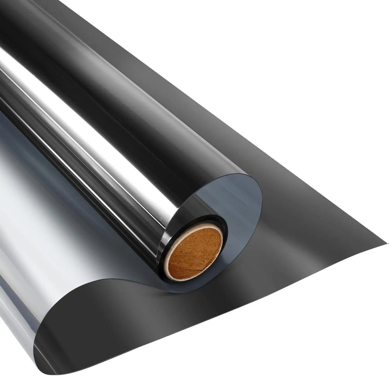 Black-Silver One Way Daytime Privacy Static Cling Window Film 17.5 Inch X 6.5 Feet UV Blocking Heat Control Energy Saving for Home Office