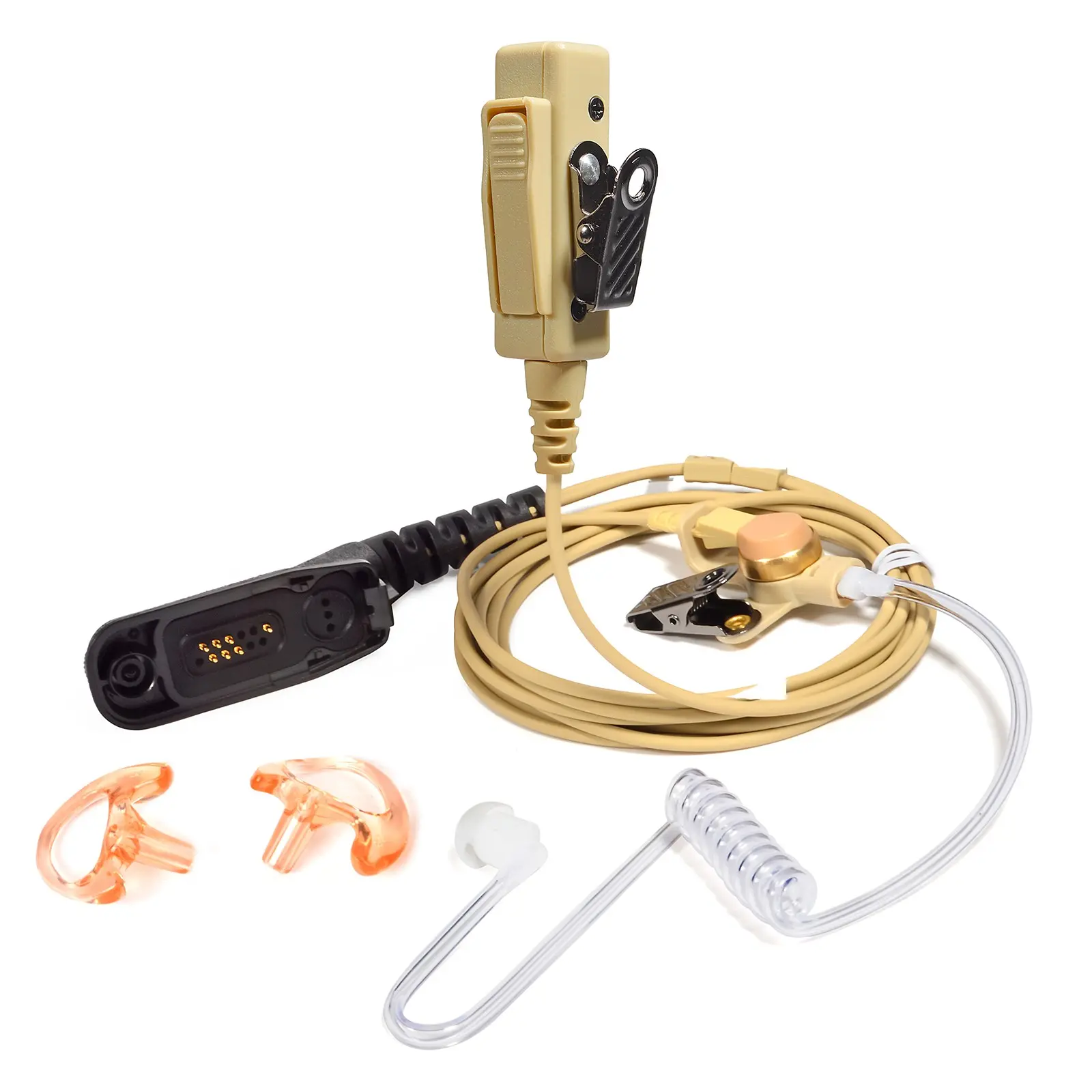 Earpiece, Wired Headset for Motorola Walkie Talkie and Radio with PTT/Mic, Surveillance Acoustic Tube Headset Compatible with Motorola Two-Way Radios XPR 6000 XPR6500 XPR 7000 XiR-P8200 XiR-P8268 2 Way Radio with Medium Earmolds