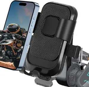 Bike Phone Holder, Motorcycle Mount - Motorcycle Phone Holder, Handlebar Cell Phone Clamp, Scooter Phone Clip For iPhone 16 Pro Max/Plus/15 Pro Max/S10/S20, More 4.7" to 6.8" Smartphones