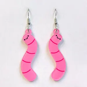 Pink worm earrings Pink worm earrings