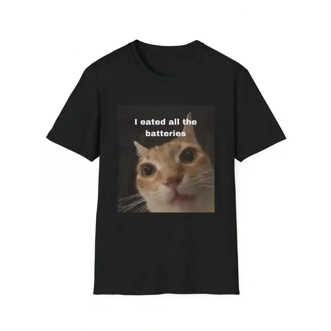Men's Casual Short-Sleeve Round-Neck T-Shirt - Classic Menswear Top with Funny Ginger Cat Meme, Soft Customized Garment, Gift for Cat Lovers