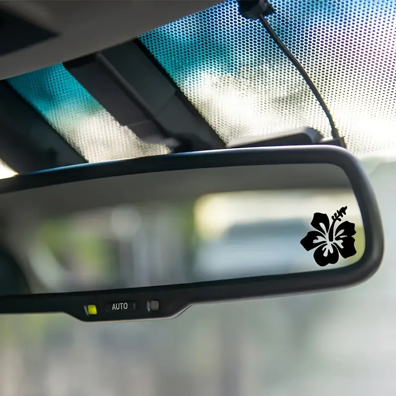 West Lake Flower and Leaf Painting Stickers - Self-adhesive rearview mirror stickers, rear side decal, garden lover design, vehicle, stickers for cars, laptop and home decoration, easy to apply, durable decoration, Car Decals, Automobile Decals