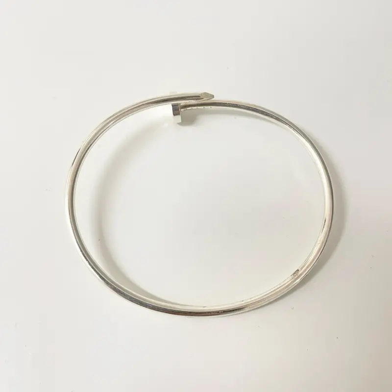 Sterling Silver 925 Small Flexible Open Bangle 2.5 mm