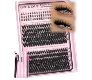 Wispy Eye Lash Clusters Kit Natural Cluster Eyelash Extensions Kit False Eyelash Clusters Fluffy DIY Individual Lash Extensions Kit C Curl