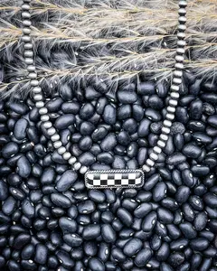 Bead-Accented Blackjack Row Necklace, Fashion Costume Jewelry Accessory