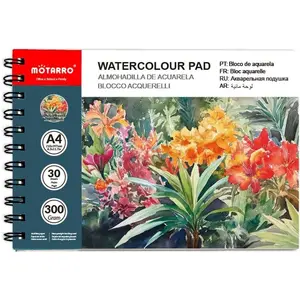 Spiral Bound Watercolor Paper Pad Sketchbook for Beginners, Artists & Professionals, 11.7"x8.3" Portable Size, 140lb (300gsm), 30 Sheets