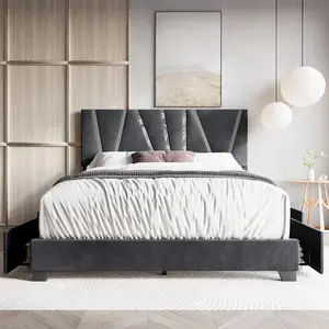 Favorer Hanover Upholstered Storage Platform Bed