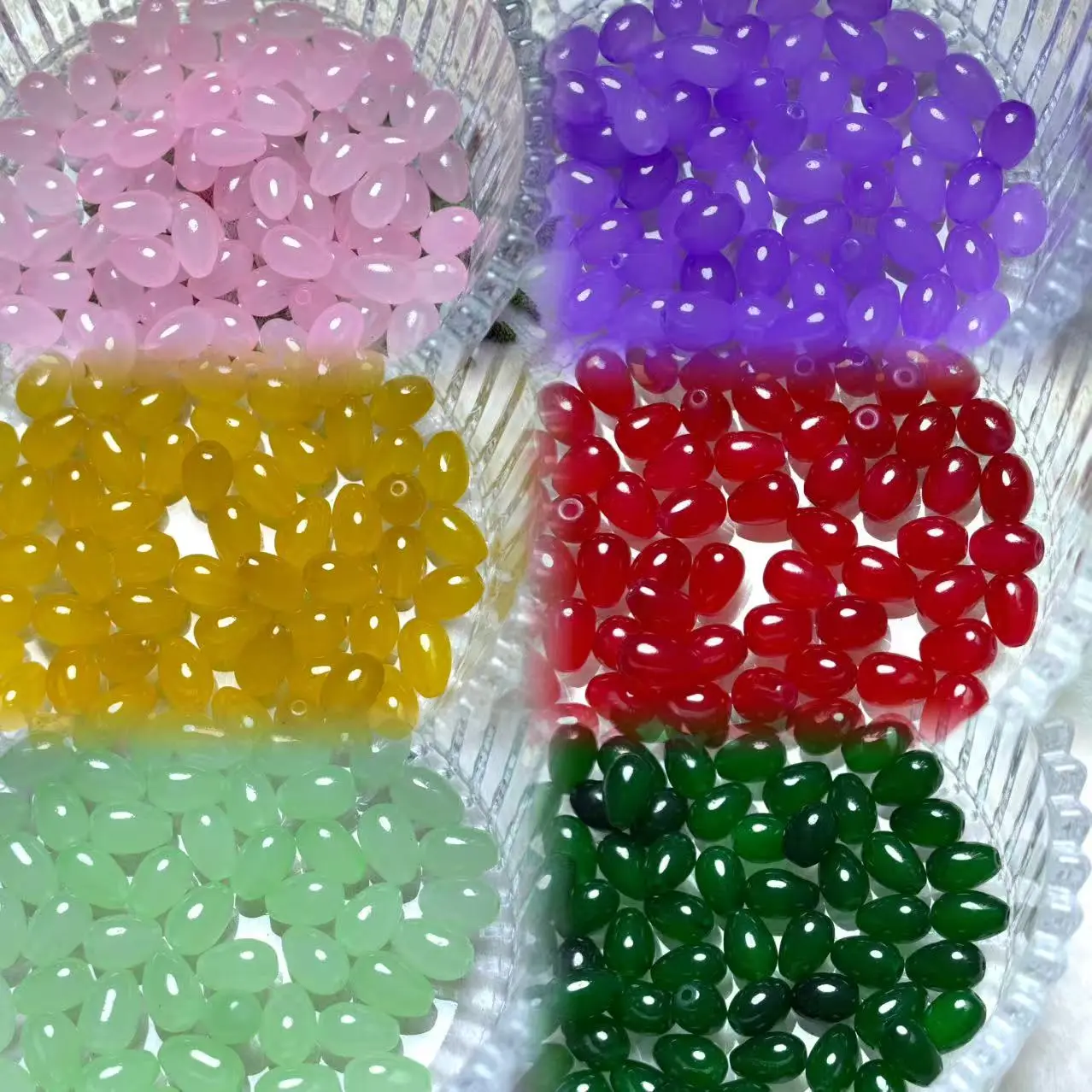 【E1-7】Oval Jelly Glass Bead 75ml
